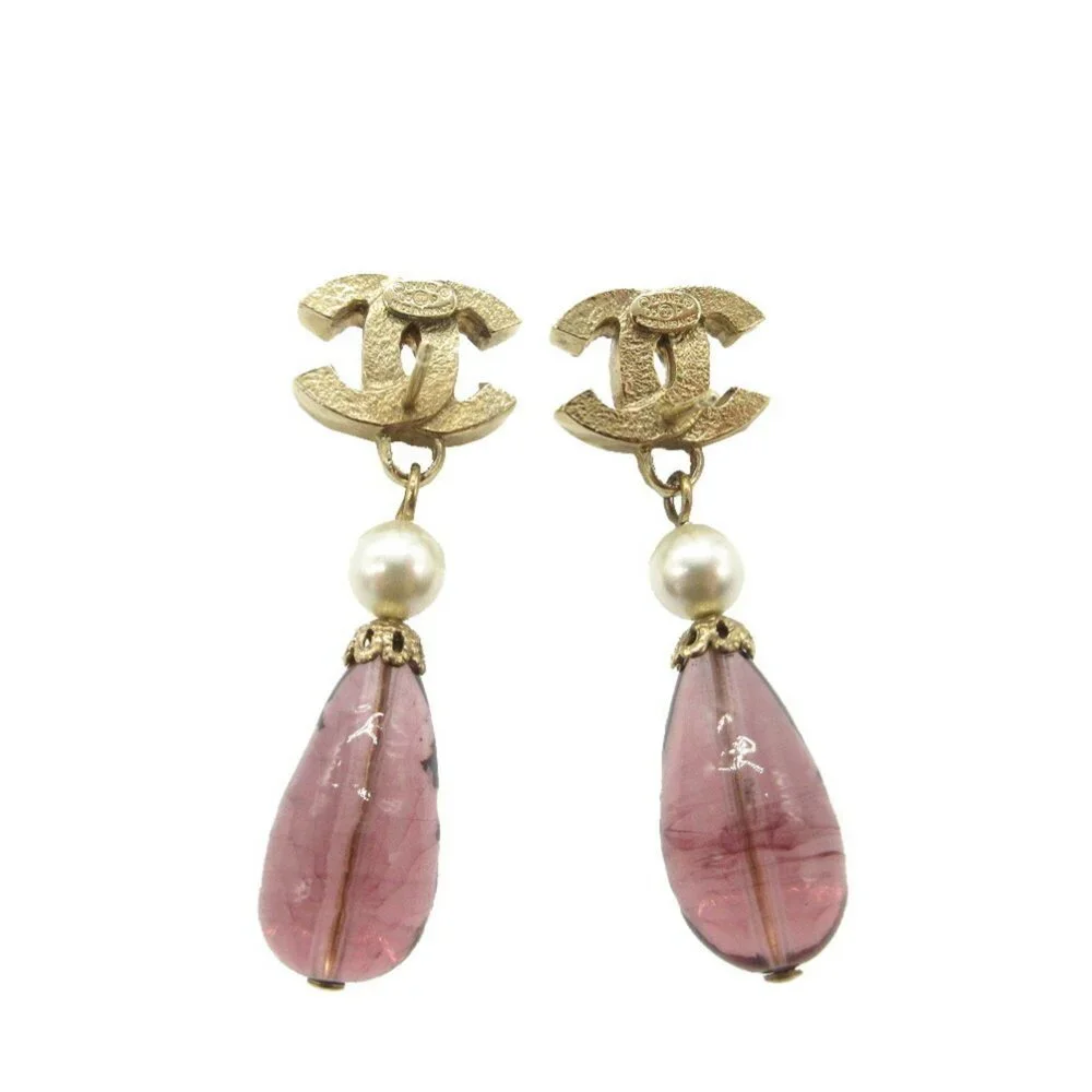 CHANEL Authentic White Pearl Logo Earrings - Picture 4 of 5